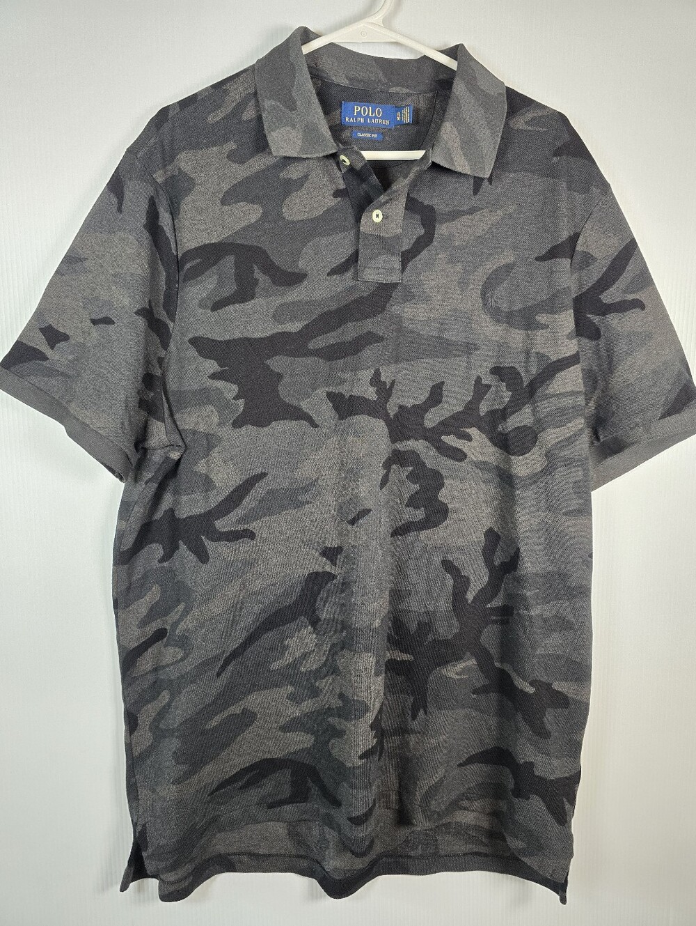 NWOT Polo by Ralph Lauren Men's Pique Gray Camouflage Shirt Sleeve Polo Size XL